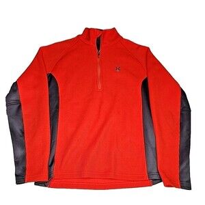 Spyder Outbound Quarter Zip Core pullover Sweater Orange/Gray - Men's Size S